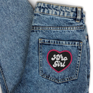 AfroGirl Heart Embroidered patches