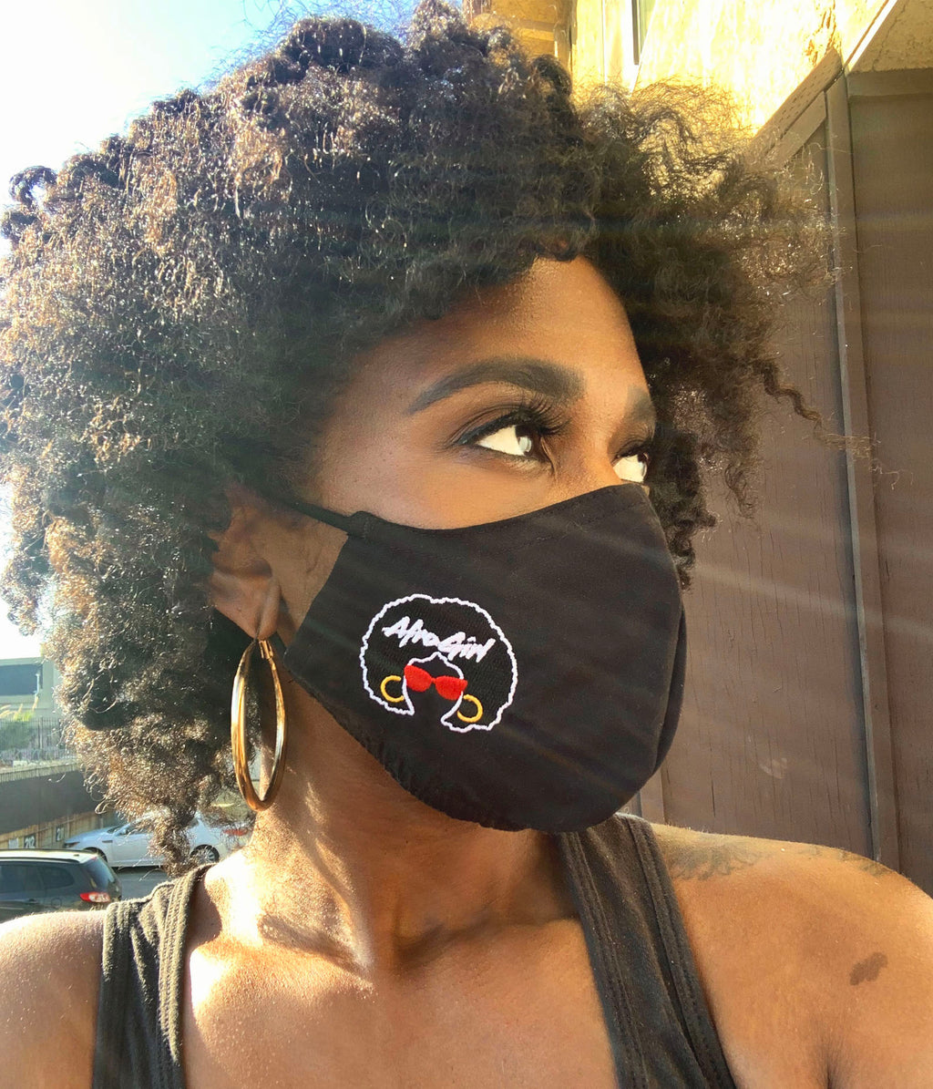 AfroGirl Embroidered Face Mask
