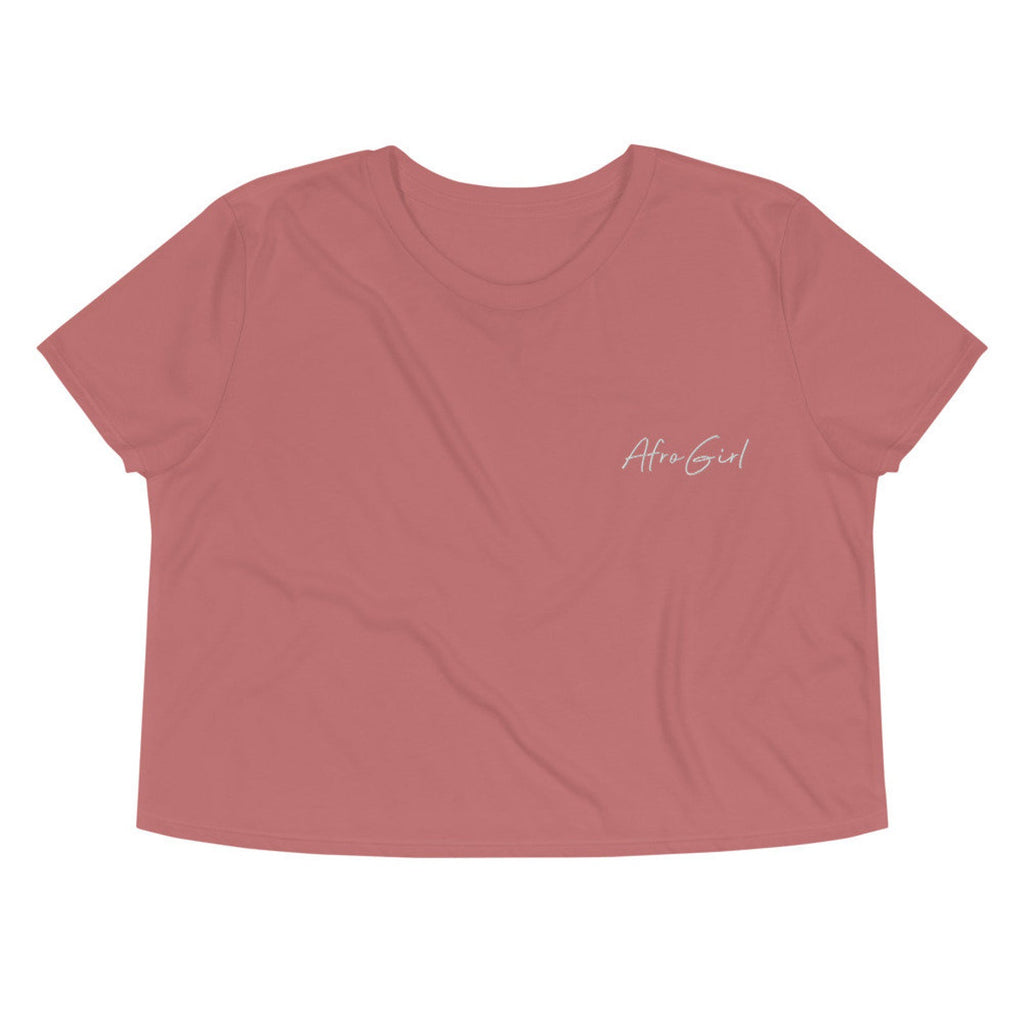 Afro Girl Embroidered Crop Tee