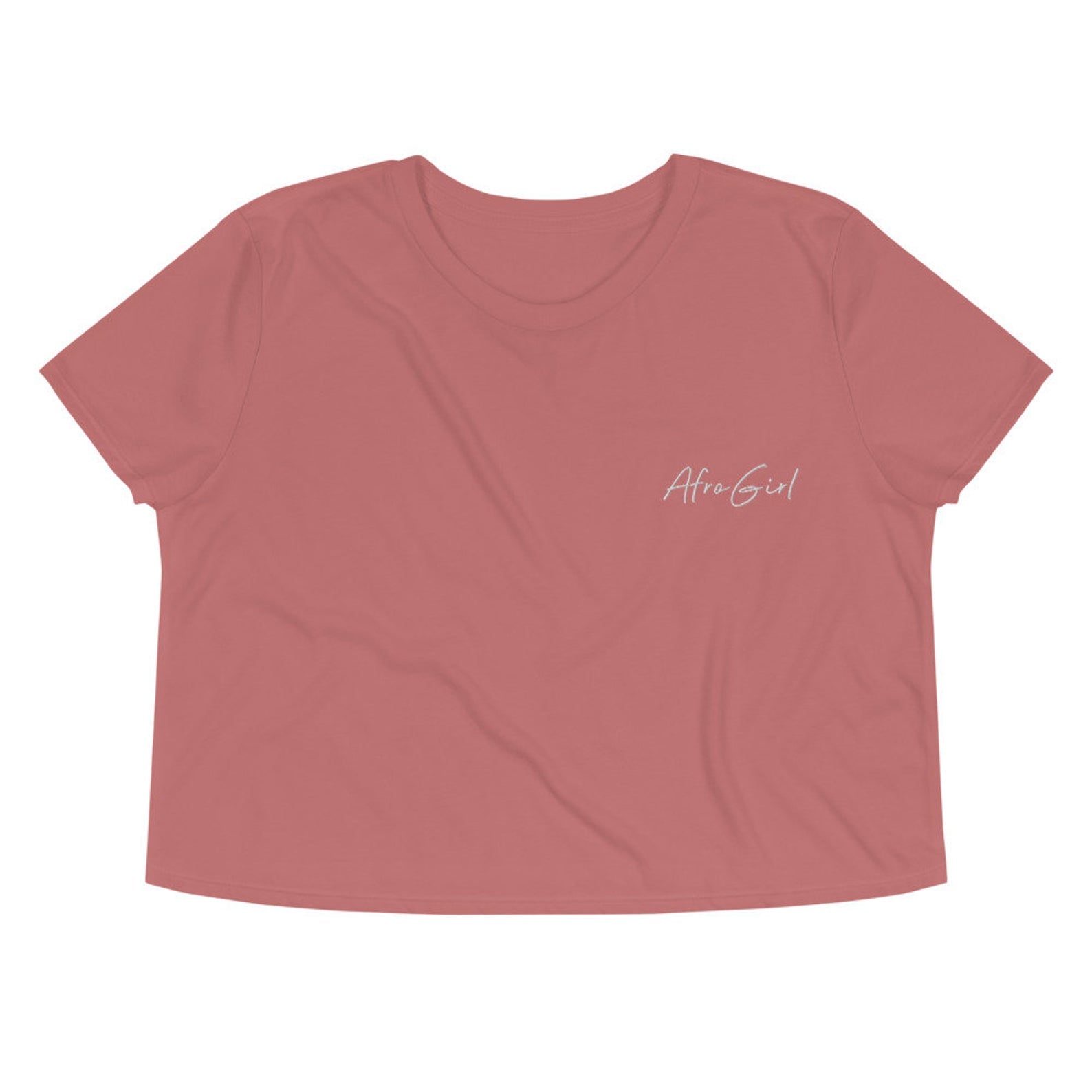 Afro Girl Embroidered Crop Tee