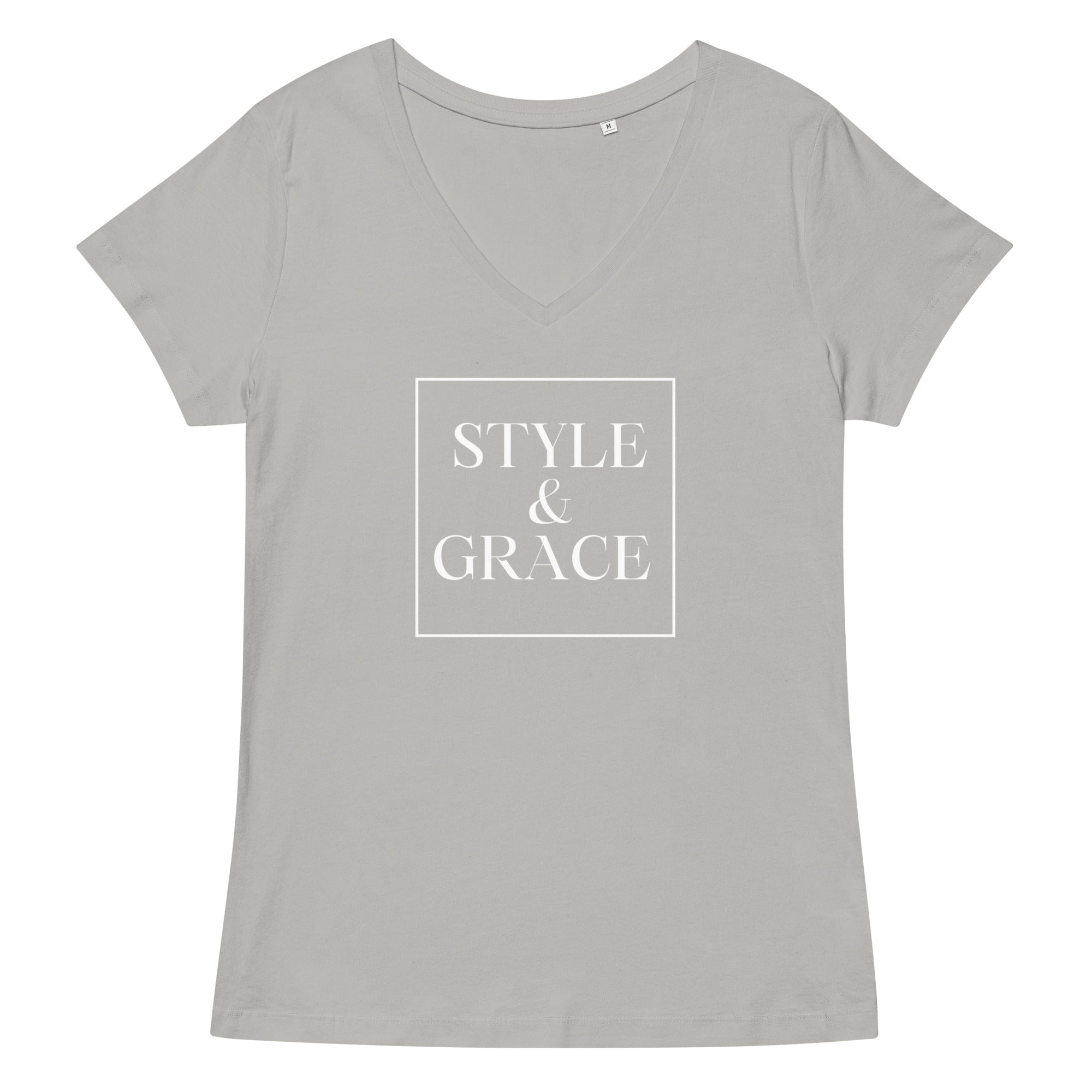 Style & Grace Women’s fitted v-neck t-shirt