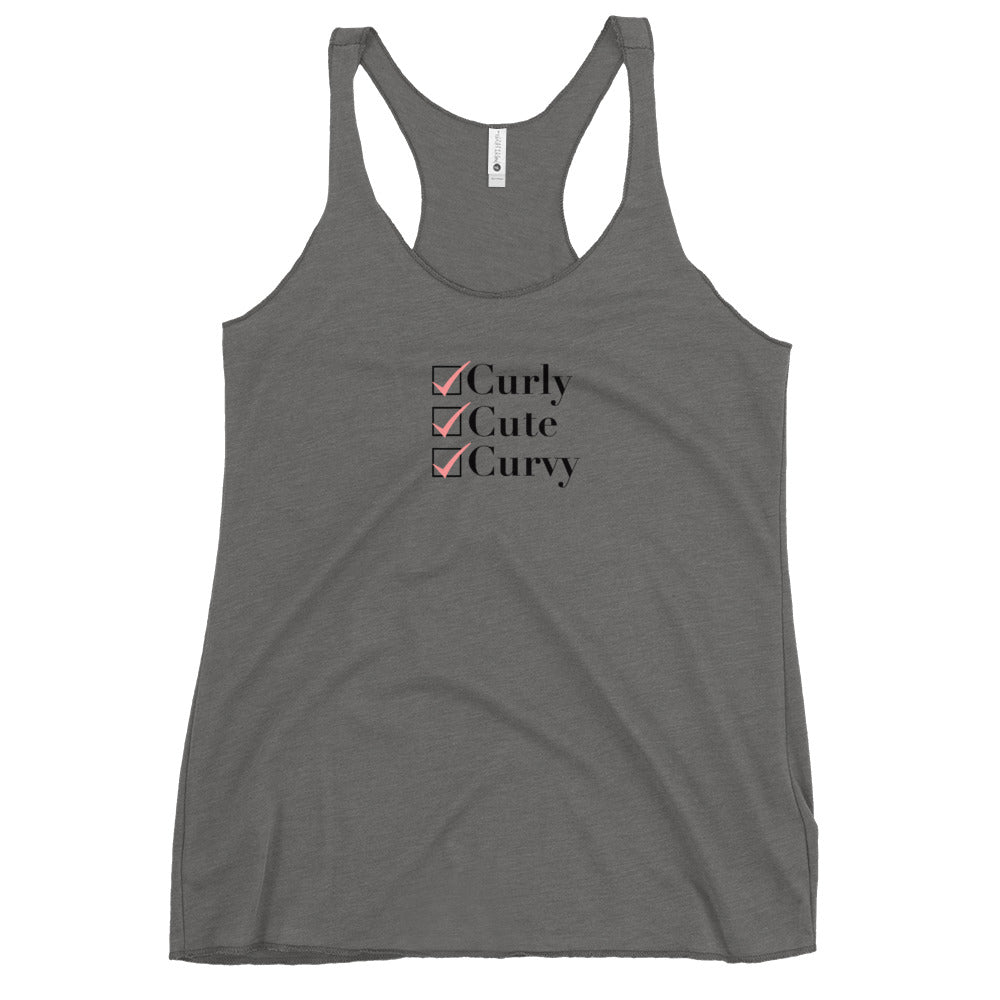 Curly, Cute, Curvy Racerback Tank